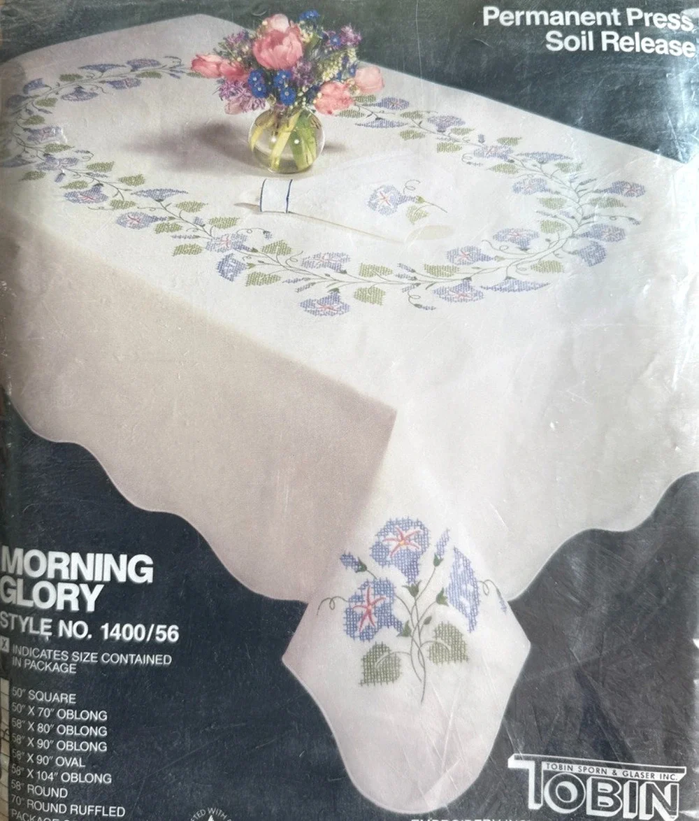 Tobin Stamped Tablecloth Morning Glory 1400/56 Oblong 58